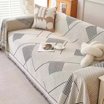 Скандинавские одеяла для дивана, большое одеяло для кемпинга, пикника, отдыха, отдыха, пляжное полотенце, белый дорожный ковер, синель с кисточками 180x130cm1pcs