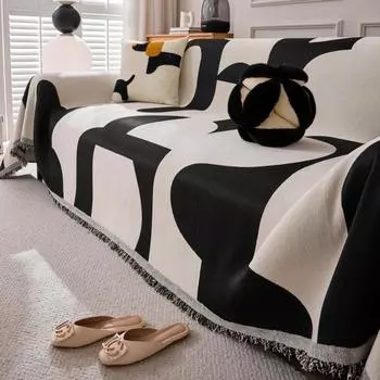 Скандинавские одеяла для дивана из синели, большое одеяло для кемпинга и пикника, пляжное полотенце для отдыха, белый дорожный ковер с кисточками, лен для дома 180x130cm