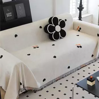 Скандинавские одеяла для дивана с вишневым принтом, большое одеяло для кемпинга, пикника, отдыха, отдыха, пляжное полотенце, белый дорожный коврик 180X130cm серый