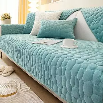 Скандинавские однотонные зимние шерстяные диванные полотенца из овечьей шерсти, утолщенные плюшевые, мягкие и гладкие чехлы для диванов для гостиной, противоскользящие чехлы для диванов 30x50cm pillowcase оранжевый