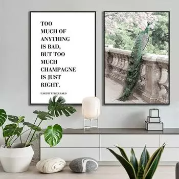 Скандинавские пейзажные постеры и принты с натуральными листьями, настенное искусство, автомобили, холст, живопись, украшение для гостиной и дома, стены Cuadros 21X30cm No Frame