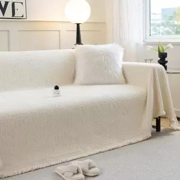 Скандинавские пледы для дивана-кровати, одноместный, четырехсезонный, плюшевый чехол для дивана, защита от пыли и царапин, защитный чехол для двухместного дивана 180x130