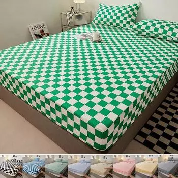 Скандинавские покрывала, наматрасник из 100% хлопка, универсальная эластичная лента, простыня для двуспальной односпальной кровати Queen King, легкий уход 90x200x20cm