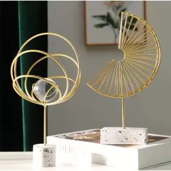 Скандинавские простые металлические абстрактные художественные украшения для крыльца, гостиной, ТВ-шкафа, офисного рабочего стола, креативный аксессуар для украшения дома A