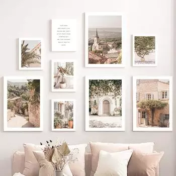 Скандинавские сельские пейзажи с пальмами, настенная живопись на холсте, скандинавские постеры и принты, настенные панно для гостиной, скандинавский декор A4 21X30cm No Framed