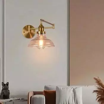 Скандинавские светодиодные настенные светильники из стекла, складные, телескопические, длинные, для спальни, кабинета, гостиной, коридора, светильники для украшения дома Without bulb