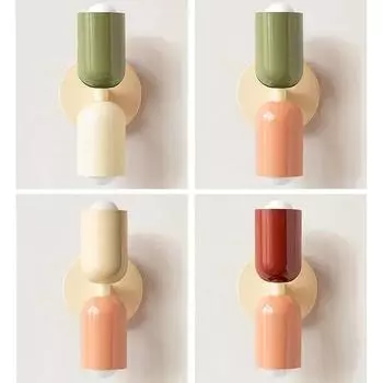 Скандинавские светодиодные настенные светильники, современные минималистичные кремовые двойные головные светильники для гостиной, спальни, прикроватные тумбочки, светильник для внутреннего украшения Without bulb