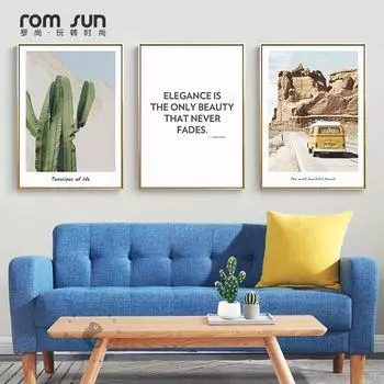 Скандинавские винтажные постеры, автобус, путешествия, пейзаж, холст, картина, настенный художественный постер и принт для гостиной, детской комнаты, домашний декор 21cm30cm NoFrame