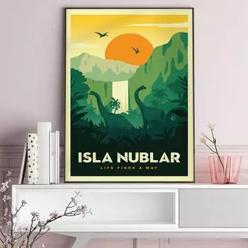 Скандинавские винтажные путешествия Юрского периода Ретро плакат с принтом подарок искусство холст живопись настенные панно для гостиной домашний декор без рамки 21cm30cm NoFrame