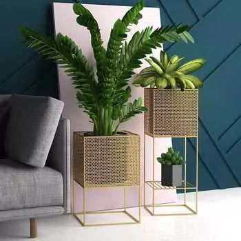 Скандинавские железные полки для растений Крытая веранда Гостиная Балкон Подставка для растений Напольные цветочные горшки Полки Полка для цветов