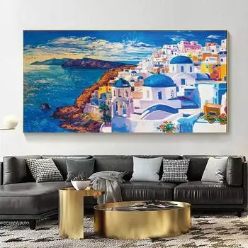 Скандинавский абстрактный морской пейзаж, картина маслом на холсте, морской пляж, постеры и принты, настенные художественные фотографии для гостиной, домашний декор, без рамки, без рамки 20*40cm