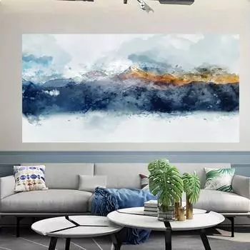 Скандинавский абстрактный пейзаж, масляная живопись, постеры и принты, настенная живопись на холсте, картины для гостиной 20x40cm