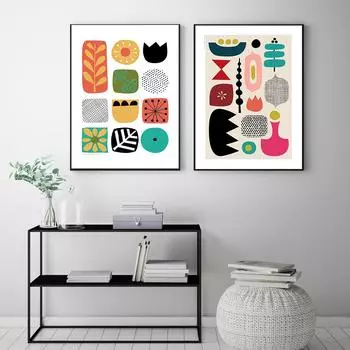 Скандинавский абстрактный стиль, современное украшение, акварельная живопись, выставочные плакаты, печать на холсте, настенные художественные фотографии, декор 21cm30cm NoFrame