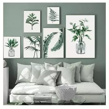 Скандинавский ботанический настенный художественный принт, скандинавское украшение для дома, картина, семейные цитаты, тропические растения, лист, холст, постер 21cm30cm NoFrame