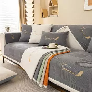Скандинавский чехол для дивана из синели для гостиной, Нескользящий утолщенный теплый коврик для диванной подушки, простой стиль, диванное полотенце, домашний декор для дивана A 70x70cm 1pc