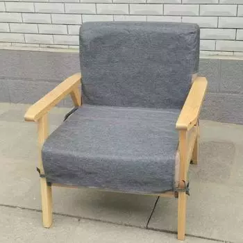 Скандинавский чехол для дивана ремешок из массива дерева легко снимаемая моющаяся ткань Linen dark gray Single sofa cover(Width 52cm)