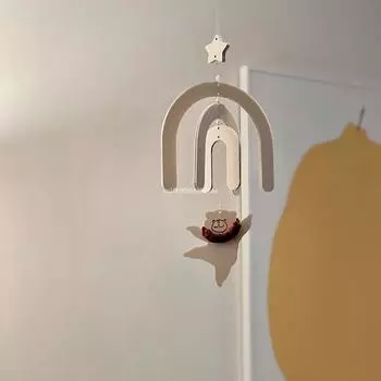 Скандинавский деревянный танцующий медведь, подвесная подвеска для детской комнаты, украшения ручной работы для детской комнаты, украшение детской комнаты