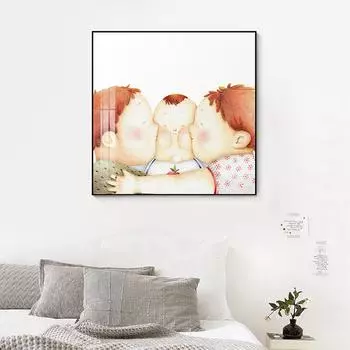 Скандинавский детский постер с принтом, милый детский холст, картина, милая семейная настенная художественная картина для гостиной, детский современный домашний декор 21cm30cm NoFrame