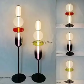 Скандинавский дизайн, цветная стеклянная настольная лампа для прикроватной тумбочки, столовой, выставочного зала, дома, светодиодного декора, освещения, кабинета Warm light 3000K