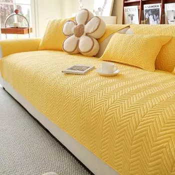 Скандинавский хлопковый чехол на диван для гостиной, все сезоны, для домашних животных, детей, диванное полотенце-покрывало, нескользящий, защита от царапин кошек, протектор для дивана A 70x70cm 1pc