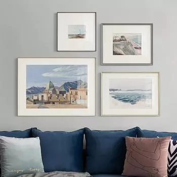 Скандинавский холст, картины, постеры и принты, модное современное настенное искусство, замок, морские деревья, пейзаж для гостиной, спальни, домашний декор A4 21x30cm No Frame