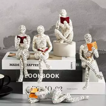 Скандинавский художественный мыслитель, статуя из смолы, скульптура, чтение, женские настольные украшения, украшения для домашнего офиса, простые поделки, скандинавский домашний декор W310-01