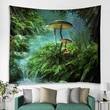 Скандинавский ins ветер фэнтези лесной пейзаж гобелен настенное художественное украшение богемное украшение эстетика комнаты украшение дома 100X75CM