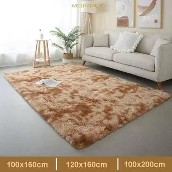 Скандинавский ковер с градиентом тай-дай, плюшевый коврик для гостиной, плюшевый коврик для спальни, прикроватное одеяло, коврик 100x160cm винный