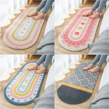 Скандинавский ковер с рисунком радуги для спальни, нескользящий прикроватный коврик, милый мягкий напольный коврик для гостиной, настольный коврик, декор 40x100cm XS