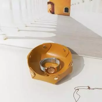 Скандинавский кожаный настольный ящик для хранения ключей, дверная косметика, ювелирные изделия, ящик для хранения мусора на крыльце, лоток для хранения Small зелёный