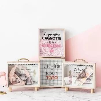 Скандинавский креативный дизайн деревянная копилка большая емкость детская мультяшная копилка для хранения монет настольное украшение украшения