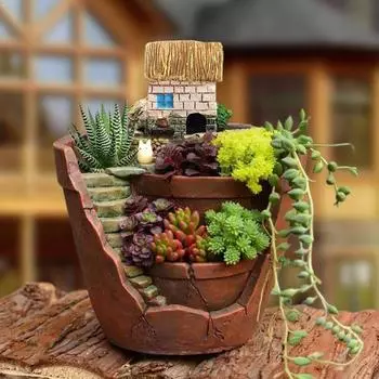 Скандинавский креативный круглый суккулентный цветочный горшок ленивый суккулентный горшок суккулентное растение мини-мультяшный смоляной цветочный горшок