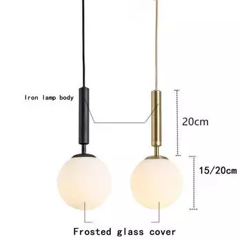 Скандинавский креативный стеклянный подвесной светильник для гостиной, главной спальни, простые подвесные светильники для столовой, прикроватная тумбочка для спальни, маленькая люстра Without light bulb