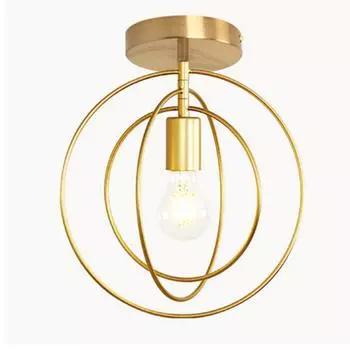 Скандинавский креативный золотой металлический потолочный светильник, современный индивидуальный вращающийся потолочный светильник для столовой, спальни, балкона, крыльца, коридора