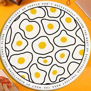 Скандинавский круглый ковер, украшение для спальни, ковер, жареные яйца, гостиная, эркер, напольные коврики, прикроватное одеяло, коврики с героями мультфильмов 40cm