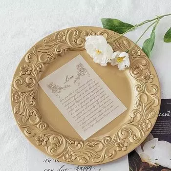 Скандинавский круглый поднос для хранения, косметическая тарелка, настольные подносы для демонстрации ювелирных изделий, декор для туалетного столика, фото P Style 2