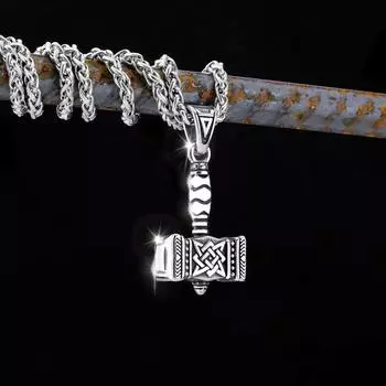 Скандинавский кулон викингов, модный кулон викингов из нержавеющей стали, амулет с руной Мюрниель серебряный