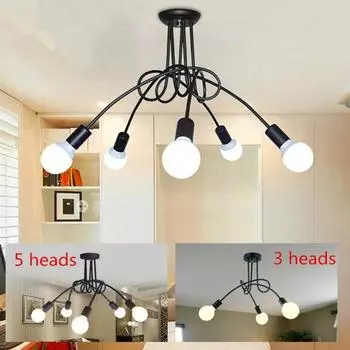 Скандинавский минималистичный светильник для гостиной, светильник для спальни, современный круглый светильник из кованого железа для столовой ( Лампа в комплект не входит) 3 heads