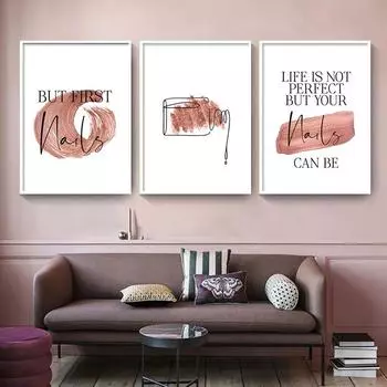 Скандинавский минималистичный узор, холст, картина, линия красоты, настенный лак для ногтей, цитата, постеры и принты, картинки для домашнего декора A4 21x30cm No Frame