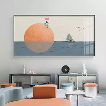 Скандинавский мультфильм «Космическая планета», холст, живопись, постеры и принт, минималистичный домашний декор, настенные художественные фотографии для гостиной, спальни 21*30cm