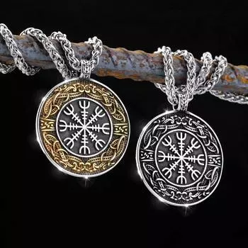 Скандинавский мужской винтажный кулон из нержавеющей стали, мужской модный кулон с рунами Viking, подарок серебряный