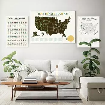 Скандинавский национальный парк, контрольный список, карты, плакаты и принты, холст, живопись, настенные художественные фотографии, современные для гостиной, украшения дома 21x30cm No Framed