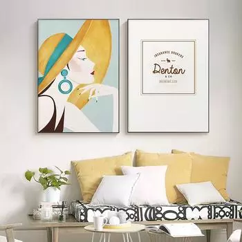 Скандинавский настенный художественный женский постер, абстрактная красота, девушка, холст, художественный принт, настенная картина, модная гостиная, домашний декор, без рамы 21*30cm