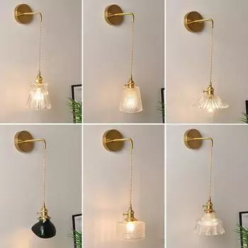 Скандинавский настенный светильник у кровати в американском стиле в стиле ретро, дерзкий свет, роскошная стеклянная лампа, современная простая фара для зеркала в ванной серебряный