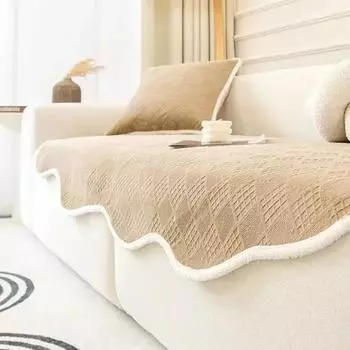 Скандинавский однотонный чехол для дивана для гостиной, нескользящий толстый плюшевый диван, подушка, коврик, угловой чехол для дивана, диван, полотенце, домашний декор 60x60cm 1pc