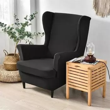 Скандинавский однотонный чехол для стула с крылом, эластичный чехол для кресла из спандекса, чехлы для отдыха на один диван с чехлами на подушку сиденья