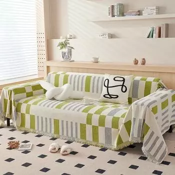 Скандинавский однотонный летний крутой чехол для дивана, полотенце для дивана, полное покрытие для дивана с защитой от царапин, нескользящее домашнее животное, детское диванное полотенце 180x130cm