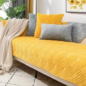 Скандинавский однотонный толстый плюшевый чехол для дивана, высокое качество, нескользящая подушка для дивана, полотенце, чехол для дивана, домашний декор для гостиной 70x70cm 1pc