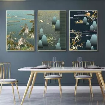 Скандинавский пейзаж, настенная живопись на холсте, картина для стен, винтажные постеры и принты, украшение для гостиной, фреска 21cm30cm NoFrame