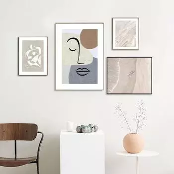 Скандинавский пейзаж природы Картина на холсте Трава Пляж Закат Настенный художественный постер Скандинавская печать Современная картина Украшение дома Без рамки 21*30cm No Frame